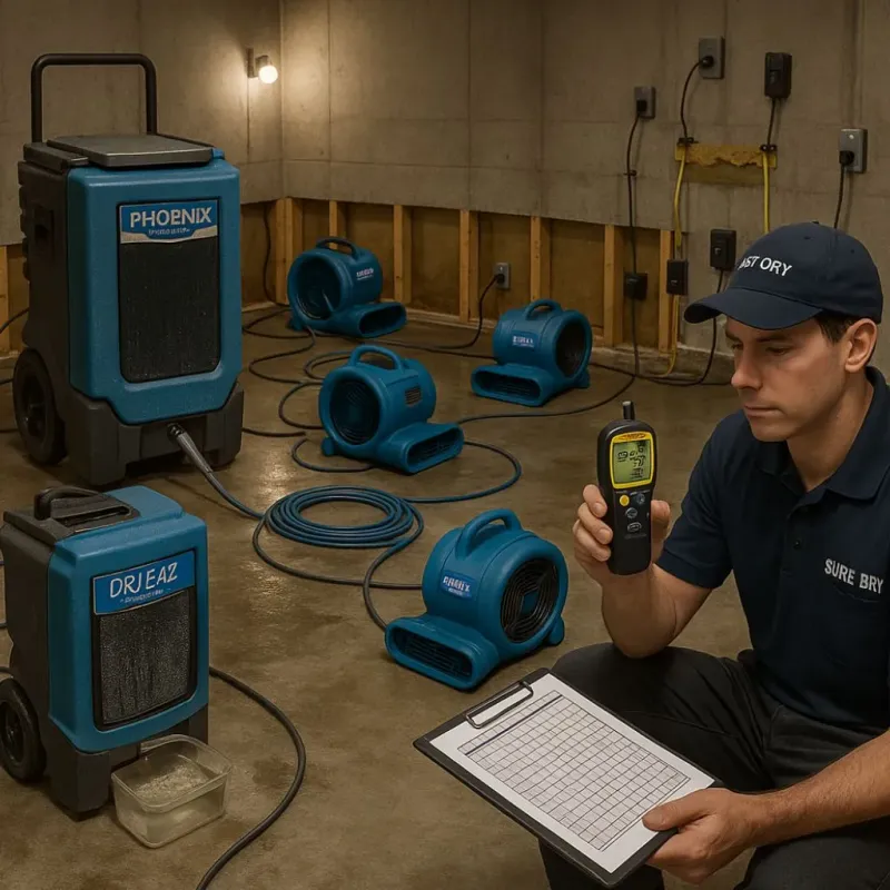 Structural Drying and Dehumidification process in Capitol Heights, MD